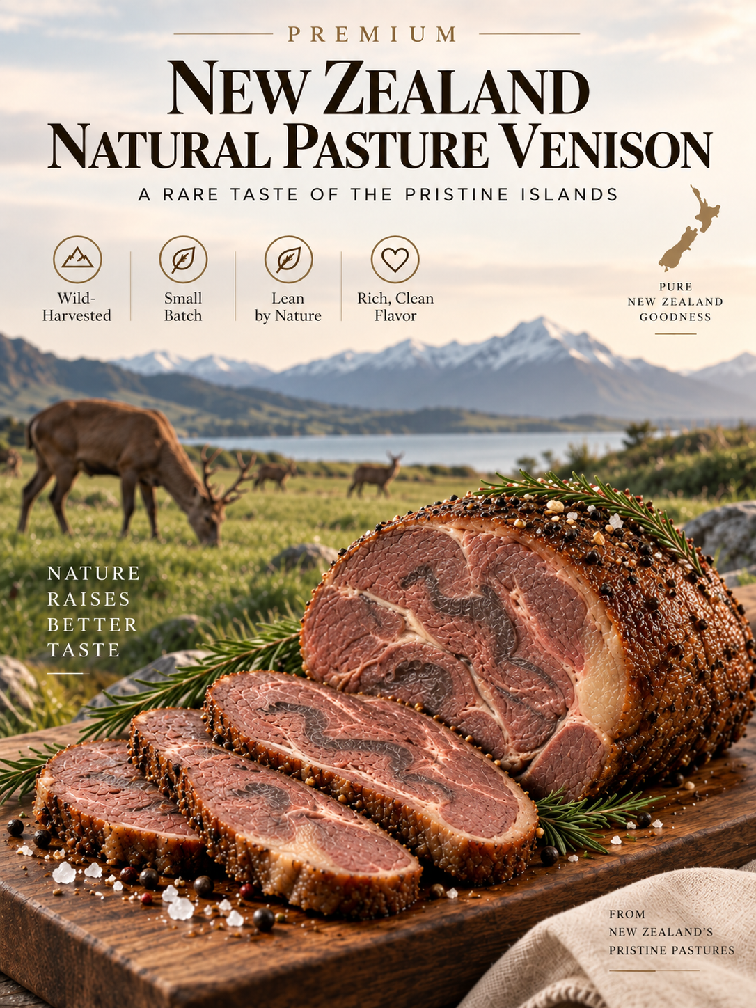 🦌New zealand natural pasture venison-918