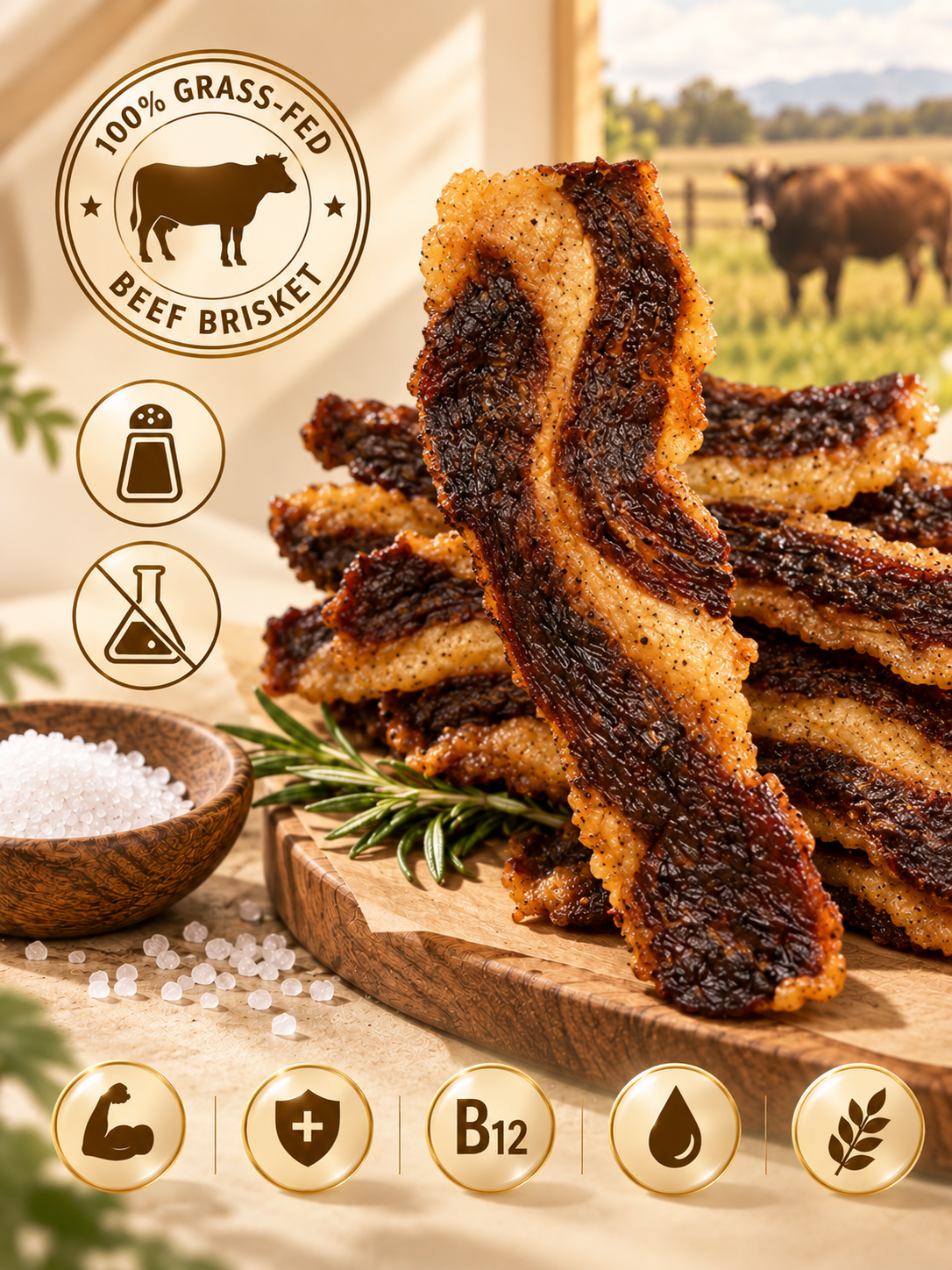 🐮Imported Angus 100% Grass‑Fed Beef Brisket Chunks-918